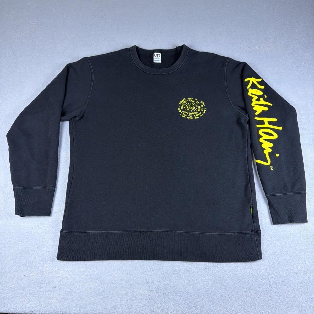 Uniqlo x Keith Haring Sweatshirt Mens Large Black Long Sleeve Crewneck Graphic T